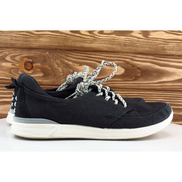 Reef Women‎ Sz 6 M Black Lace Up Running Fabric Shoe - Picture 4 of 8